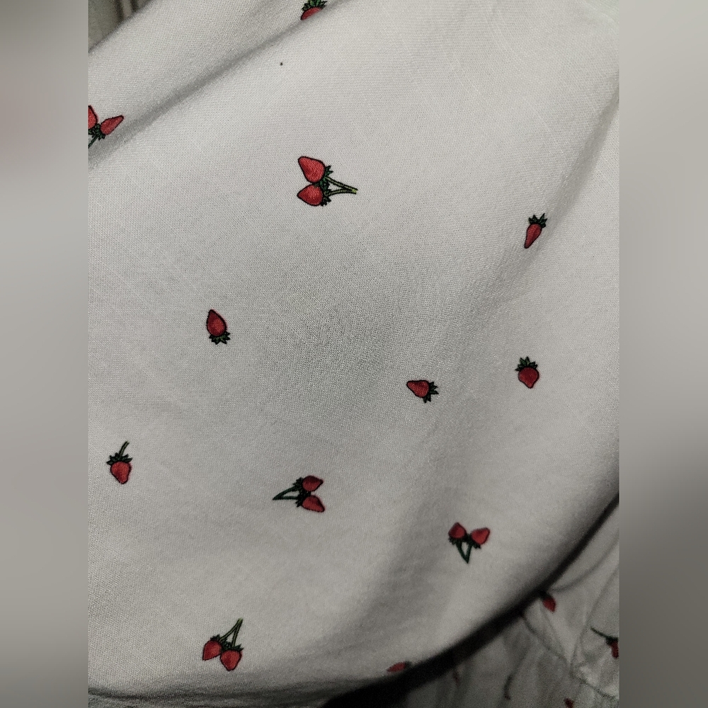 SO White Tiered Midi Dress with Red Cherry Print - Picture 4 of 5